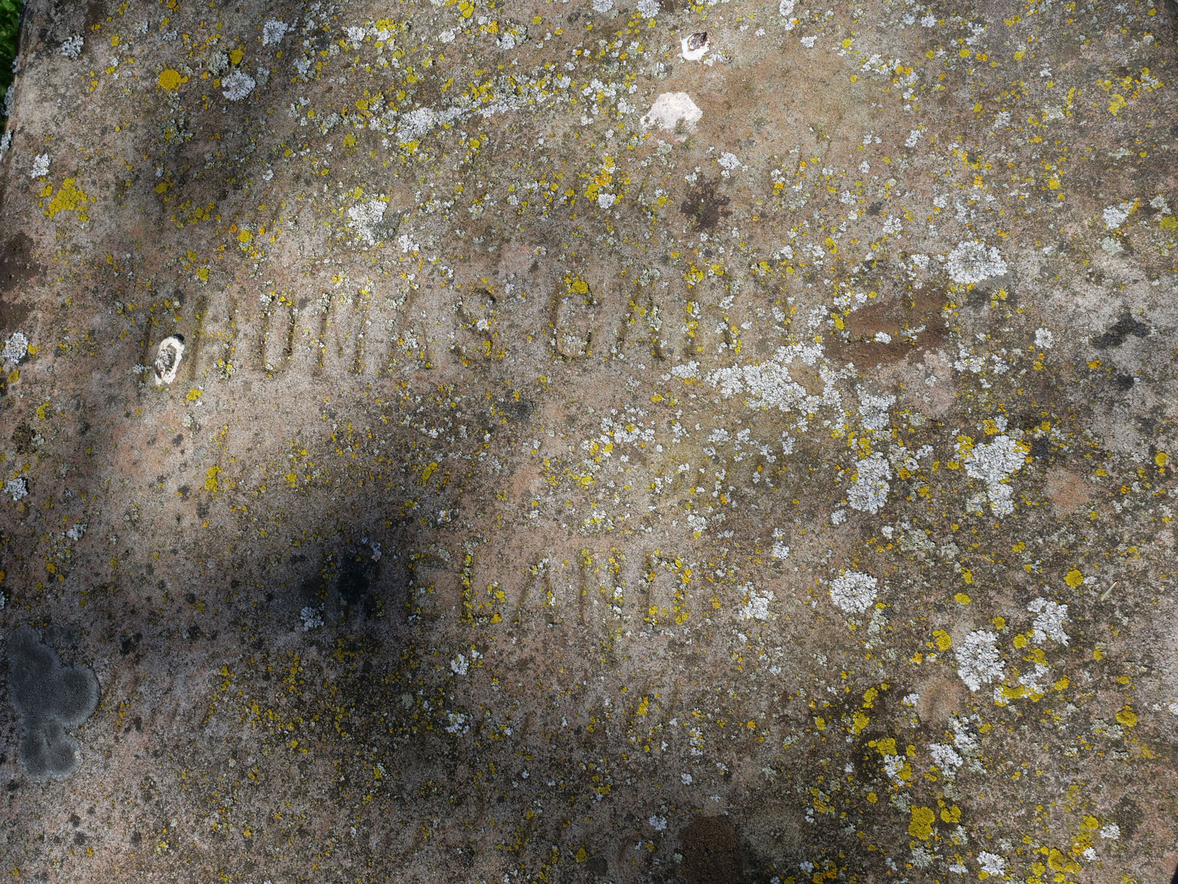 The name of Thomas Carter is still visible on the top of his grave in Pioneer Square, Victoria, B.C.. [photo: Vancouver & Quadra Lodge No. 2 Historian]