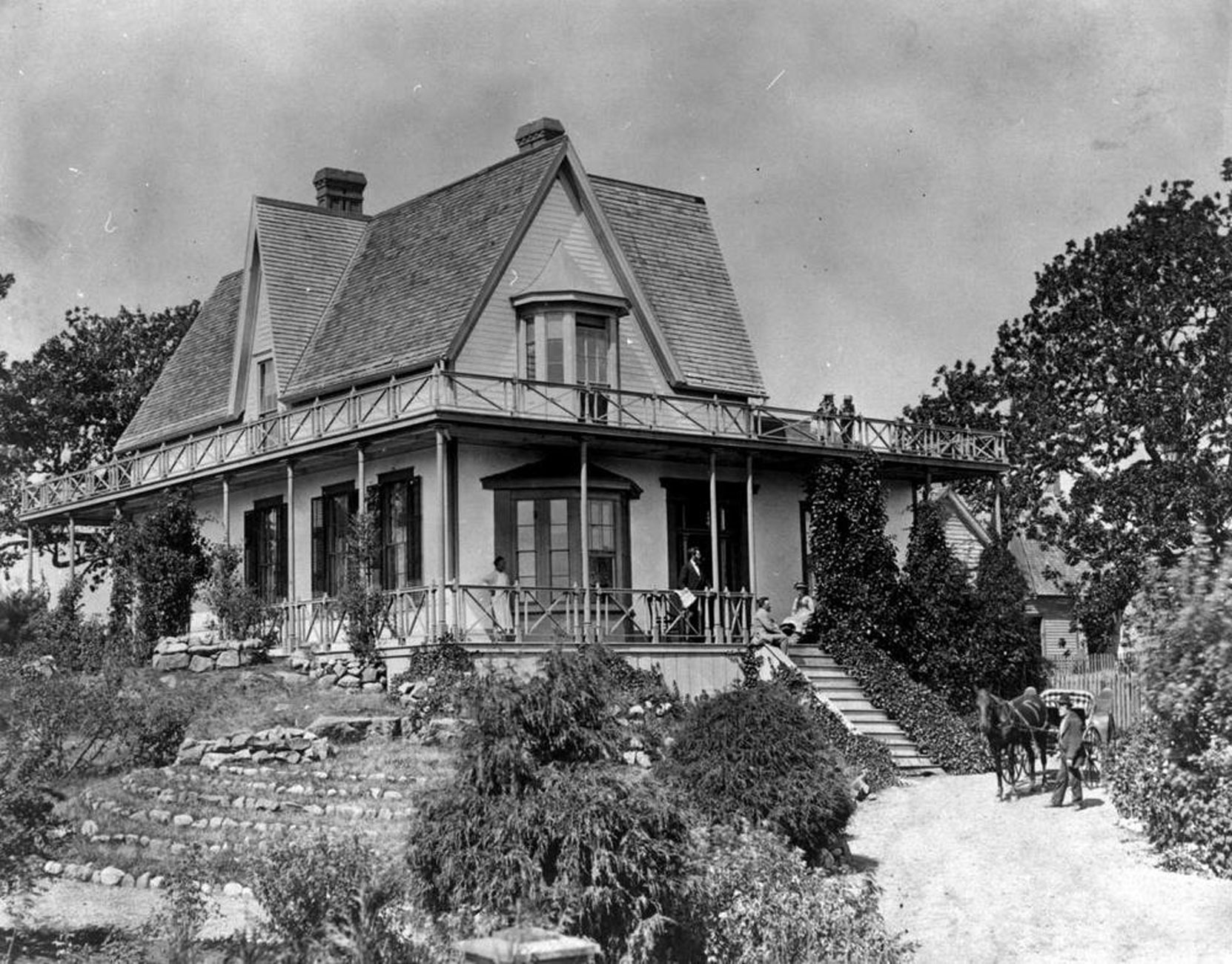 Duvals Cottage, the home of Francis Jones Barnard (1839-1889) is still standing at 1462 Rockland Avenue, Victoria, B.C. [BC Archives photo F-08428]