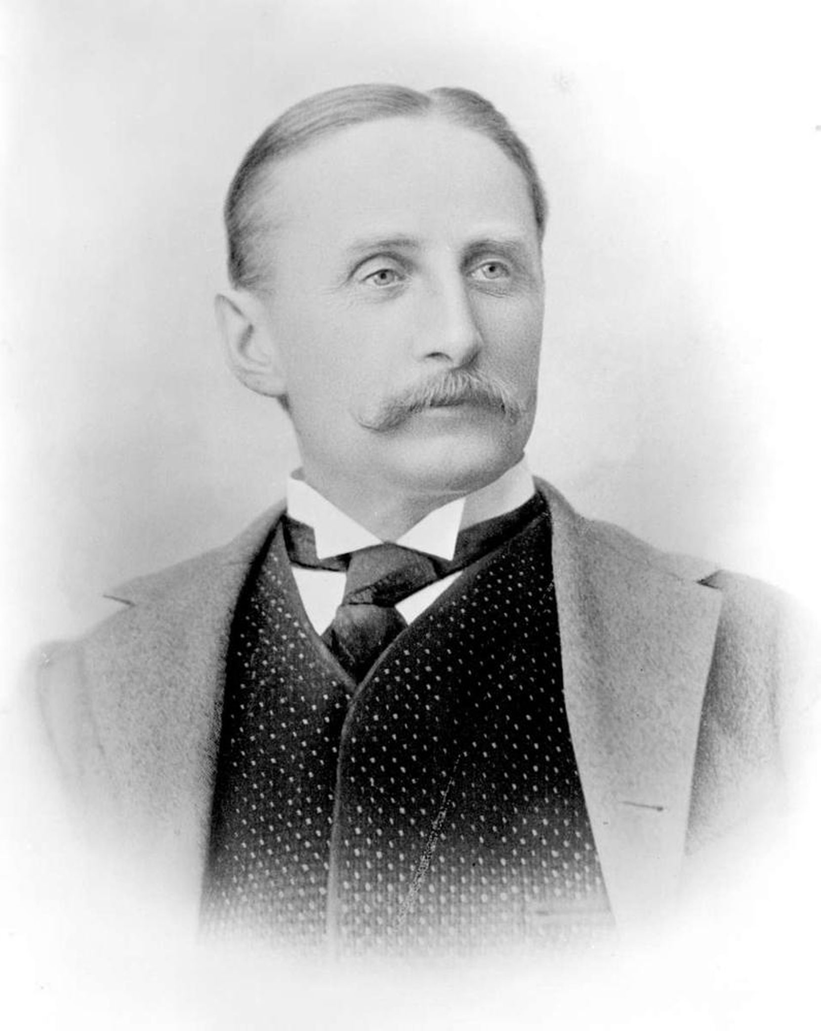 Edgar Crow Baker (1845-1920), Past Grand Master and one of Victoria's leading financiers. This photo was taken circa 1890. [BC Archives photo G-00391]