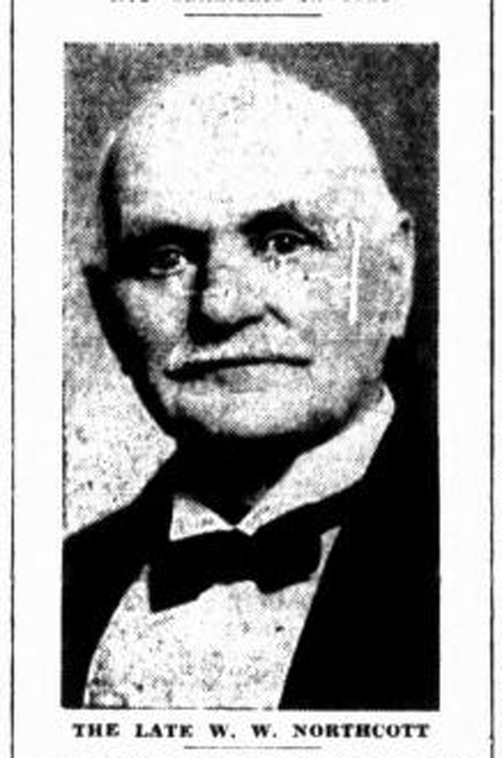 Newspaper obituary photograph of William Walter Northcott, 1923