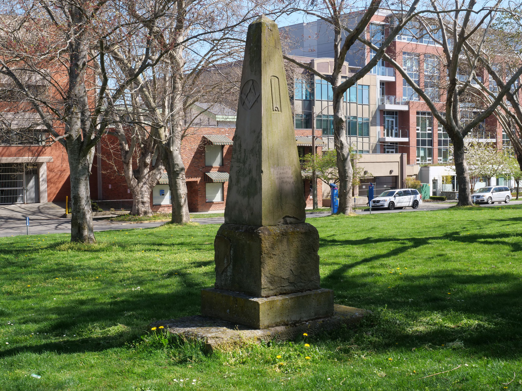 The grave of Andrew Phillipps in Pioneer Square, Victoria, B.C. [photo: Vancouver & Quadra Lodge No. 2 Historian]