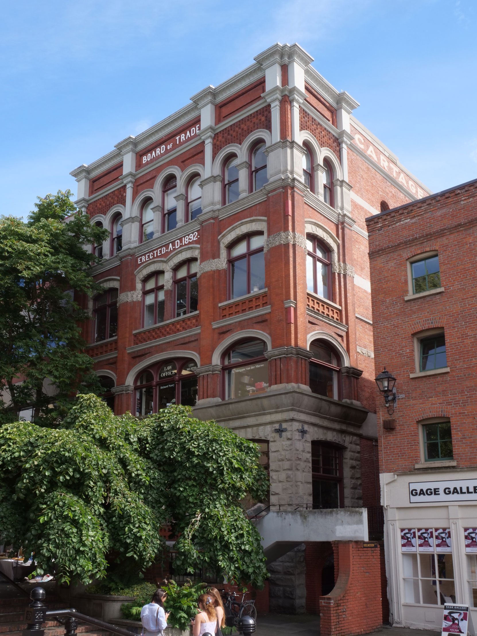 The Board Of Trade Building at 31 Bastion Square in downtown Victoria, designed and built in 1892 by architect Alexander Maxwell Muir [photo: Vancouver & Quadra Lodge No. 2 Historian]