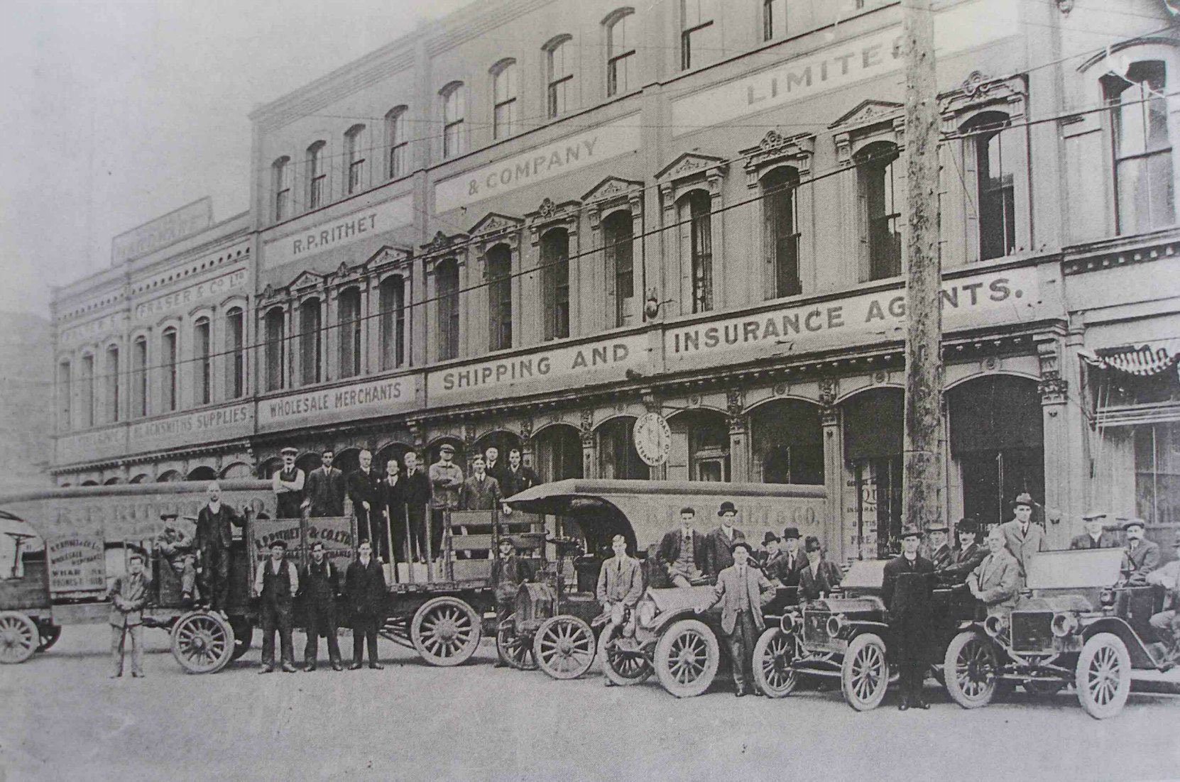 The Rithet Building, circa 1912, as the business premises of R.P. Rithet & Company. Robert Rithet was a memberof Vancouver & Quadra Lodge No. 2 in Victoria. [Vancouver & Quadra Lodge No. 2 Historian's personal collection]