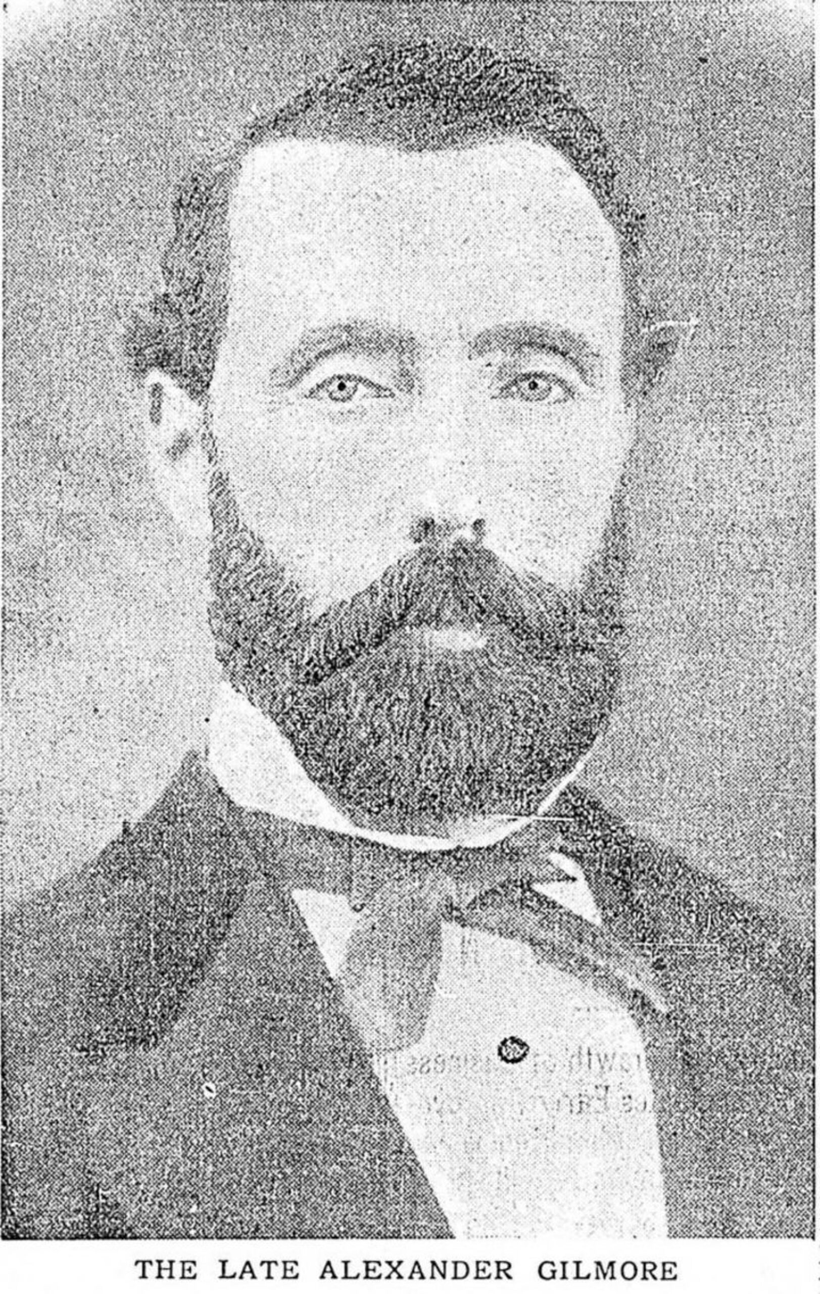 Obituary photo of Alexander Gilmore. Although Alexander Gilmore died in 1910, this photo appears to have been taken circa 1870. (reproduction by Mark Anderson)